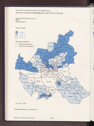 Stimmenanteile (Zweitstimmen) der F.D.P. in den Stadtteilen