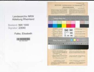 Entnazifizierung Elisabeth Falke, geb. 02.08.1922 (Verw.Gehilfin)