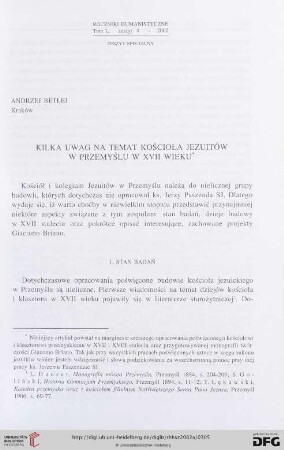 50: Kilka uwag na temat kościoła jezuitów w Przemyślu w XVII wieku