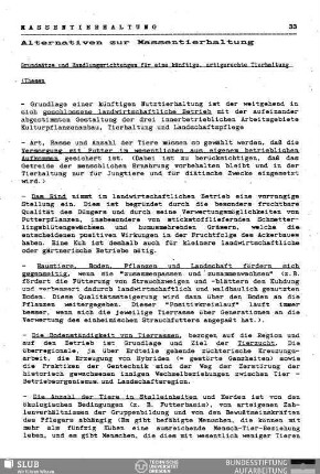 Alternativen zur Massentierhaltung : Grundsätze und Handlungsrichtungen für eine künftige, artgerechte Tierhaltung
