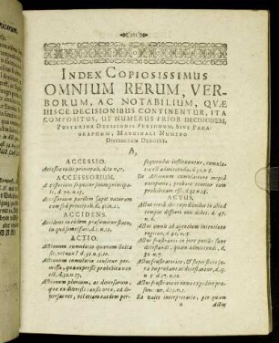 Index Copiosissimus Omnium Rerum, Verborum, Ac Notabilium ...