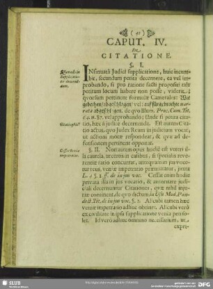 Caput. IV. De Citatione
