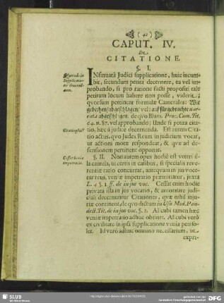 Caput. IV. De Citatione
