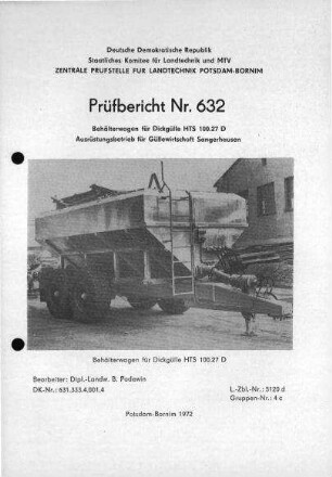 Behälterwagen für Dickgülle HTS 100.27 D