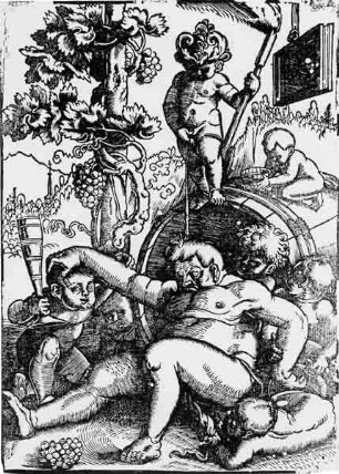 Der trunkene Bacchus mit spielenden Putten