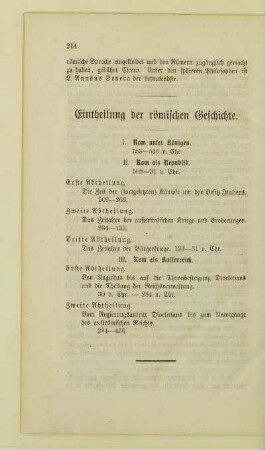Eintheilung der römischen Geschichte