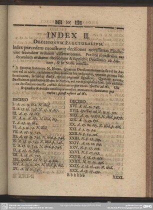 Index II. Decisionum Electoralium