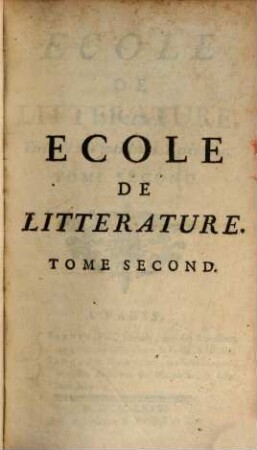 École de littérature, tirée de nos meilleurs écrivains. 2. 1764