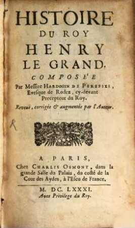 Histoire du Roy Henry le Grand