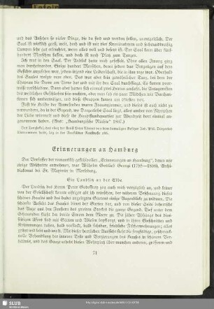 Erinnerungen an Hamburg