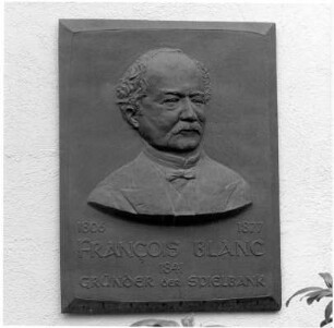 Kurpark, Gedenktafel Blanc; Bad Homburg, Kisseleffstraße 35 (Kaiser-Friedrich-Promenade)