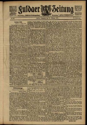Ausgabe vom Dienstag, den 15. Oktober 1907.