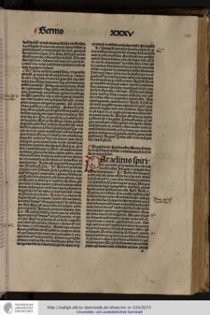 Sequitur in die penthecostes, sermo primus scilicet de spiritussancti missione et adventu amabili cum historia apparitionis.