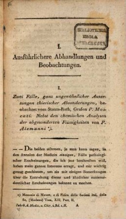Jahrbücher der teutschen Medicin und Chirurgie : mit Zugabe d. Neuesten u. Besten aus d. ausländ. medicin. Literatur. 2, 2. 1813