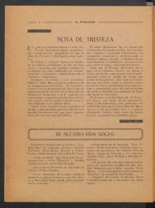 De nuestra vida social
