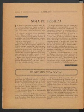 De nuestra vida social