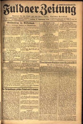 Ausgabe vom Freitag, den 17. September 1926.