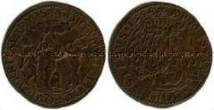 Niederlande, Historienpfennig, auf Mendozas Grausamkeiten