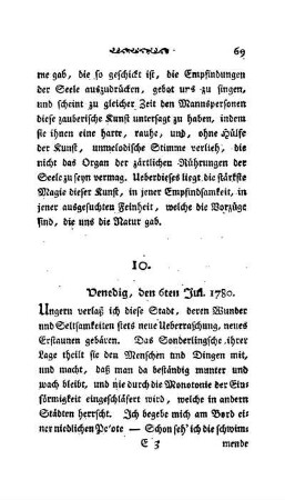 10. - Venedig, den 6ten Jul. 1780.