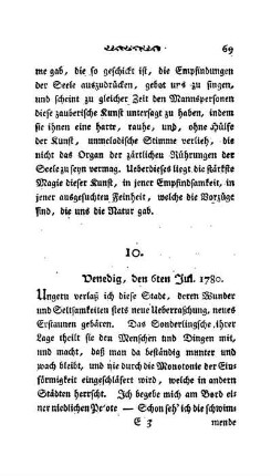 10. - Venedig, den 6ten Jul. 1780.
