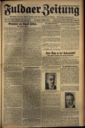 Erste Ausgabe vom Sonntag, den 06. März 1932.