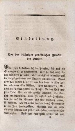 Ueber das Bedürfniß einer Reformation des Priesterstandes