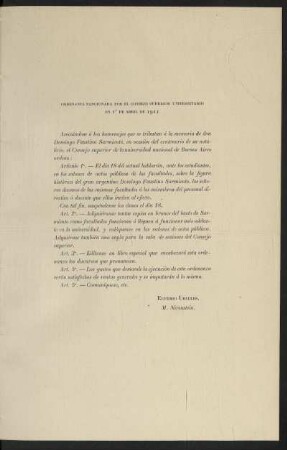 Ordenanza sancionada por el consejo superior universitario