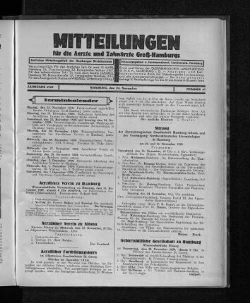 Jahrgang 1929, Hamburg, den 24. November, Nummer 47