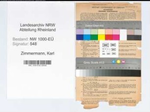 Entnazifizierung Karl Zimmermann, geb. 28.09.1892 (Reichsbankinspektor)