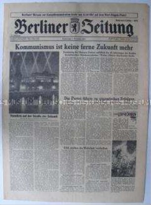 Tageszeitung "Berliner Zeitung" u.a. zum 40. Jahrestag der Oktoberrevolution