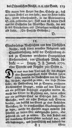 Glaubwürdige Nachrichten von dem türkischen Reiche.