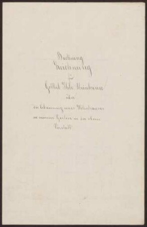 Ihle, Gottlieb, Steinhauer Bau eines Wohnhauses