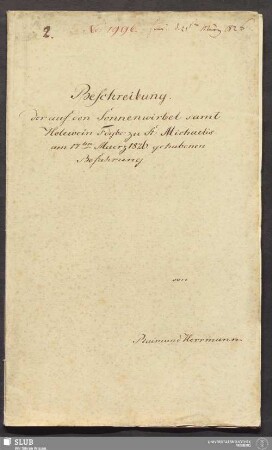 Beschreibung der auf den Sonnenwirbel samt Holewein Fdgbe: zu St: Michaelis am 17ten Maerz 1826 gehabenen Befahrung - 18.6653 4.