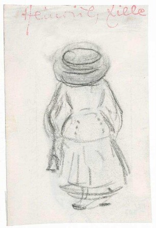 Frau mit Hut in Rückenansicht