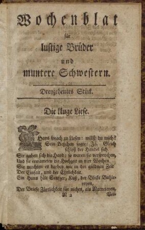 Dreyzehentes Stück.