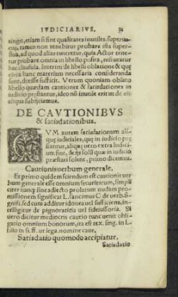 De Cautionibus & satisdationibus.