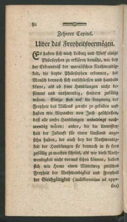 Zehntes Capitel. Uiber das Freyheitsvermögen
