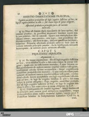Caput I. Probationis Ordinatio.