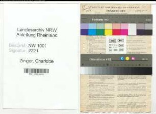 Entnazifizierung Charlotte Zinger, geb. 09.04.1922 (Verkaeuferin)