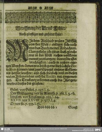 Berechnung der Druck-Fehler, Auch günstiger und geehrter Leser
