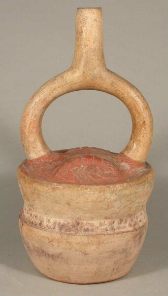 Clay vessel with stirrup spout