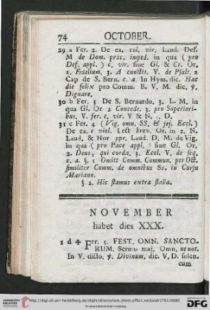 November habet dies XXX.