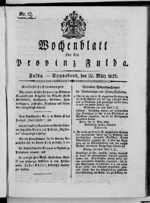 Nr. 12, Ausgabe vom 22. März 1823 [S. 154/155 fehlt]