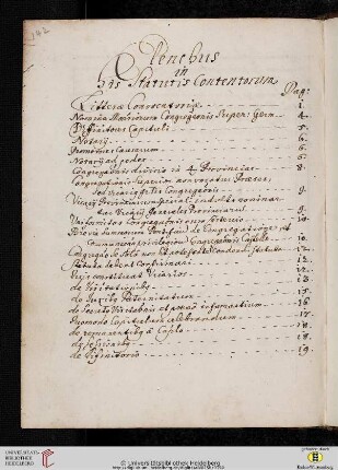 Elenchus in bis Statutis Contentorum