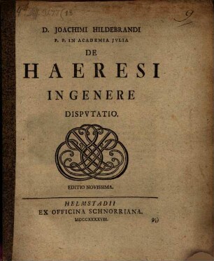 De haeresi in genere