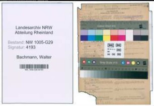 Entnazifizierung Walter Bachmann , geb. 17.08.1891 (Bahnsekretaer)