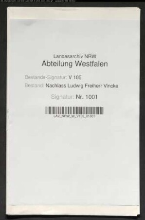 7 Briefe von Ludwig Vincke an seinen Sohn Giesbert