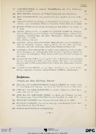 Skulpturen (Nr. 291-309)