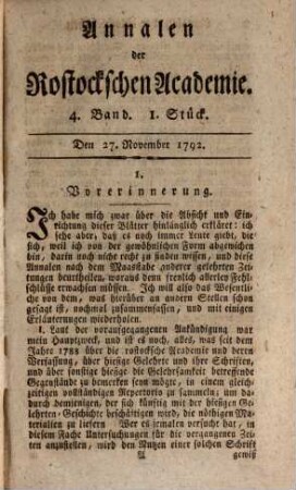 Annalen der Rostockschen Academie. 4. 1794