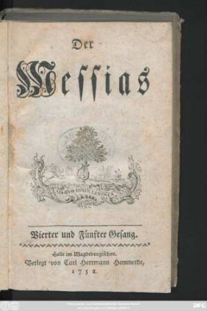 Der Messias : Vierter und Fünfter Gesang